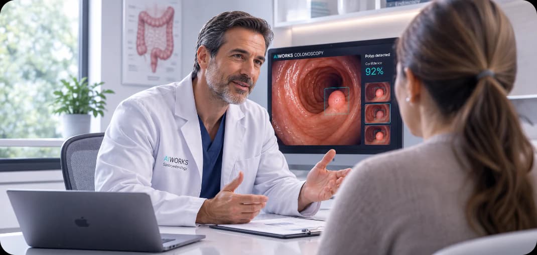 Doctor explaining colonoscopy results to a patient